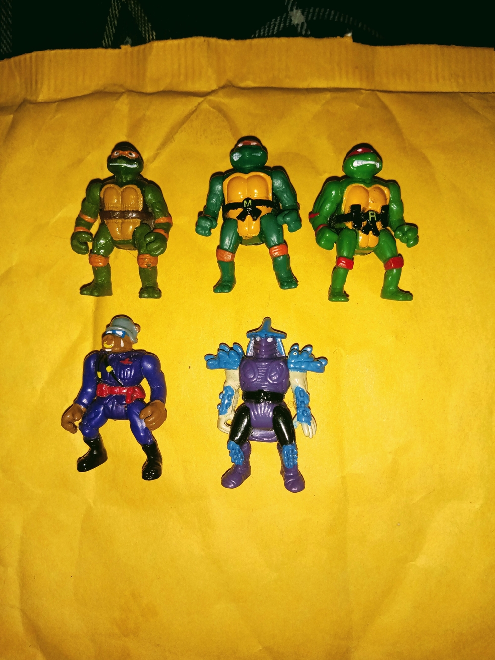 TMNT Micro mutants lot of 5 Private porknose Bebop,Super Shredder, Michaelangelo